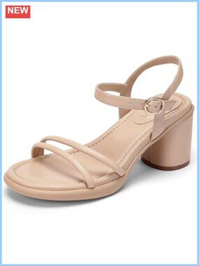 Wide Width Block Heel Dress Sandals Women 2.7 Inch Chunky Heels Open Toe
